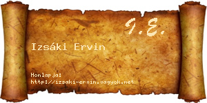 Izsáki Ervin névjegykártya