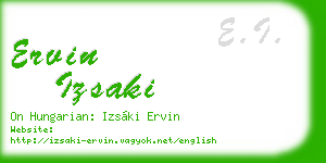 ervin izsaki business card